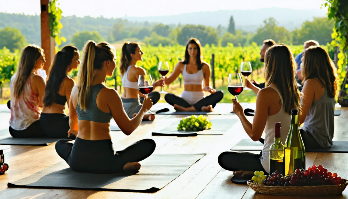 découvrez le vin yoga, une expérience sensorielle unique où la dégustation de vin s'harmonise avec les postures de yoga pour un moment de bien-être et de plaisir.